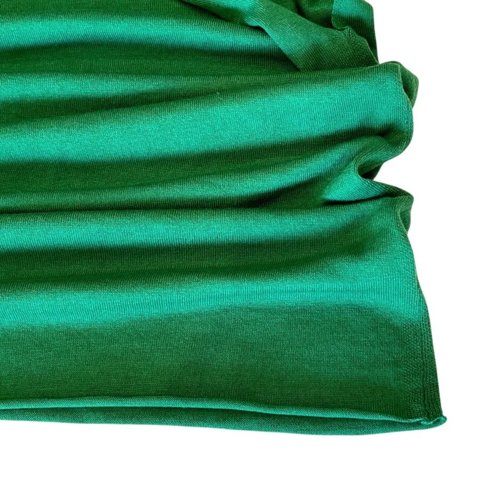 Kerisma Wool Arcylic Emerald Green Soft Knit Poncho Wrap Scarf Shawl Women Drape - Picture 10 of 14